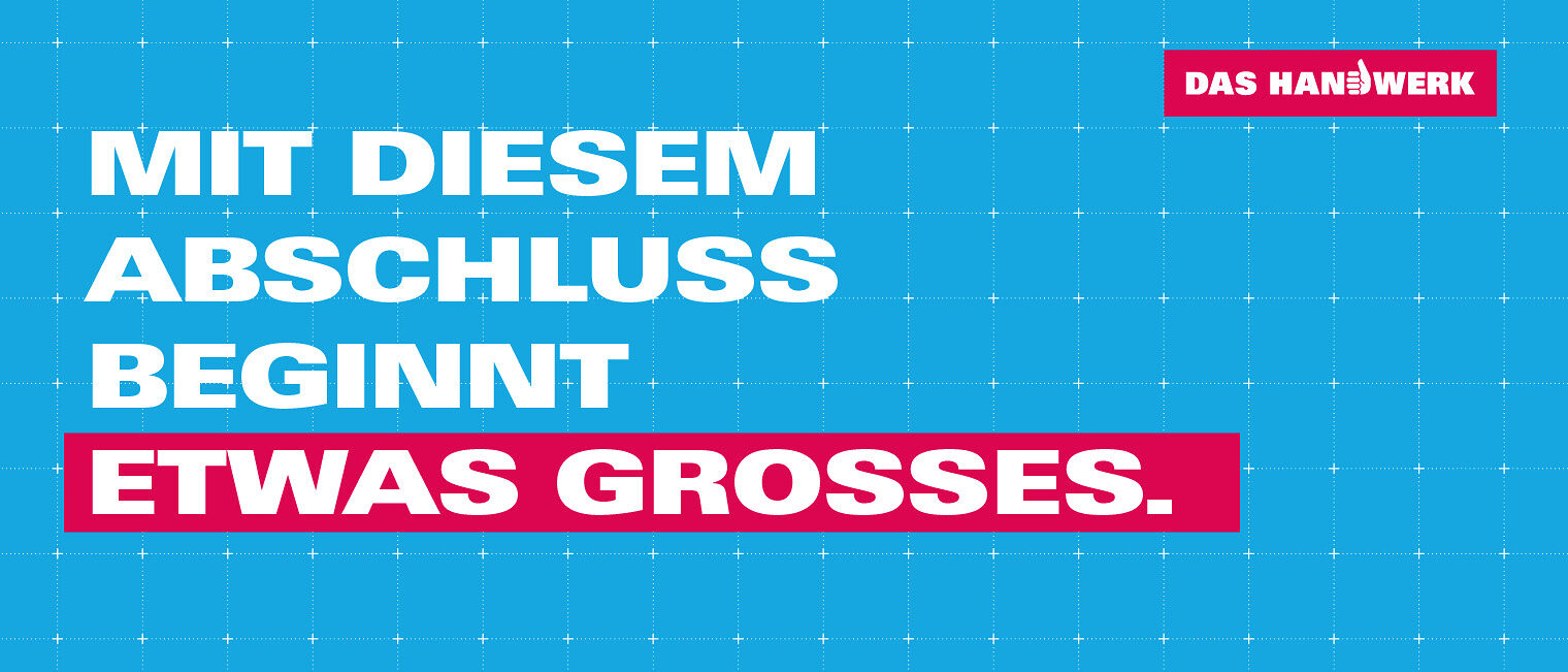 Typomotiv mit Text: Mit diesem Abschluss beginnt etwas Großes