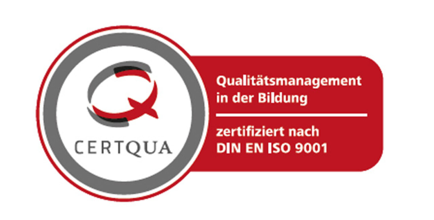 CERTQUA Logo für die ISO 9001 Zertifizierung. Ein Garant für höchste Qualität in der Aus- & Weiterbildung am BZ Aschaffenburg