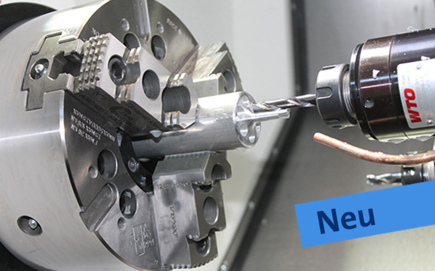 Detailaufnahme CNC-Drehen: Werkstückbearbeitung im Meisterkurs und CNC-Feinwerkmechanik Intensivkurs in Aschaffenburg
