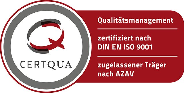 Certqua Logo, Qualitätsmanagement DIN EN ISO 9001 nach AZAV